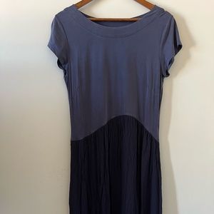Bitte Kai Rand Short Sleeve Navy Blue Contrast Dress Size S